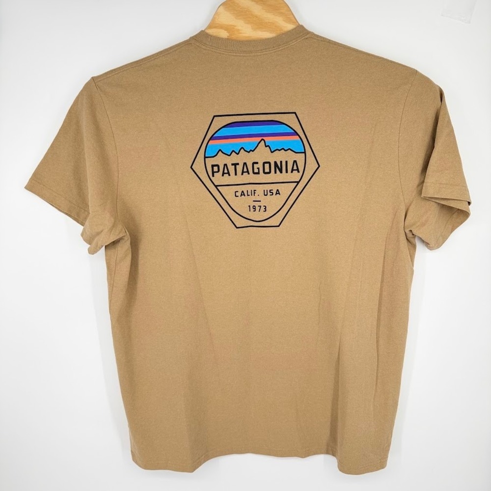 Patagonia Fitz Roy Hex Responsibili-Tee Shirt Men XXL Brown Sustainable Gorpcore